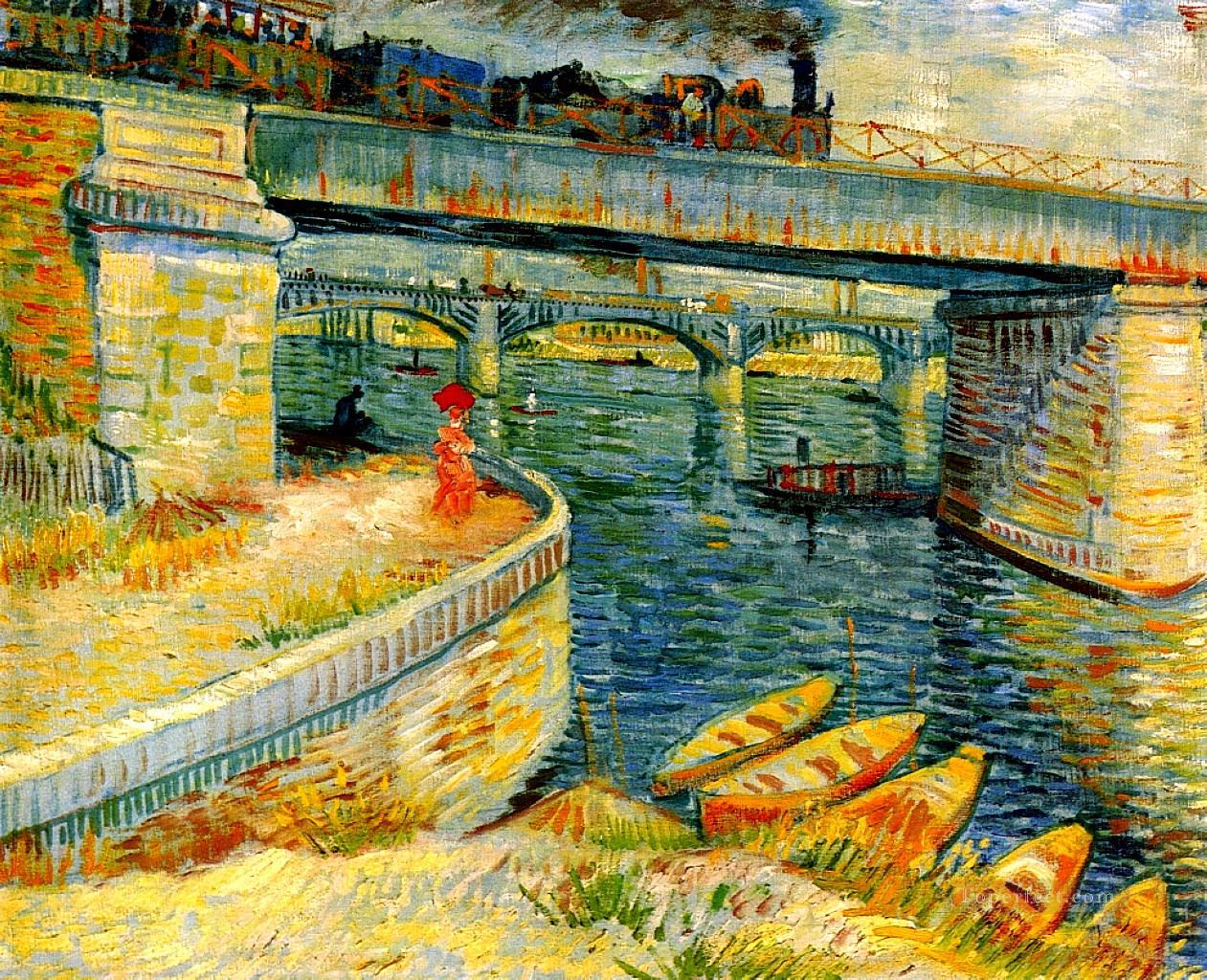 Bridges across the Seine at Asnieres Vincent van Gogh Oil Paintings